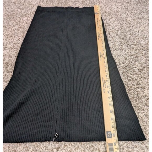 NEW Daily Practice Anthropologie Skirt Women's XL Black Ribbed Midi Zip Up - Picture 6 of 6